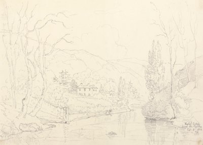 Rydal Cottage desde el puente, 8 de febrero de 1836 de Capt. Thomas Hastings