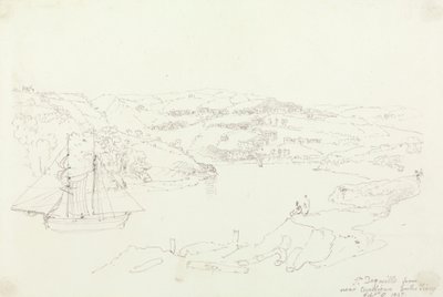 Saint Dogmaels desde Cardigan en el Teifi, 8 de septiembre de 1847 de Capt. Thomas Hastings