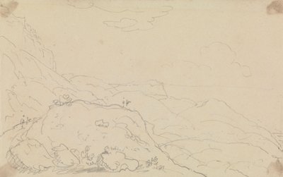 Boceto de acantilado y colinas cerca de la orilla de Capt. Thomas Hastings