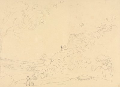 Boceto de un bastión en la ladera, Isla de Wight de Capt. Thomas Hastings