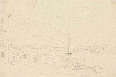 Boceto de un paisaje fluvial, Isla de Wight de Capt. Thomas Hastings