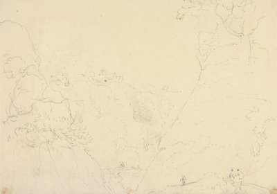 Croquis de un camino en un barranco de Capt. Thomas Hastings