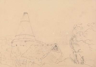 Croquis de un tejado con una gran chimenea de Capt. Thomas Hastings