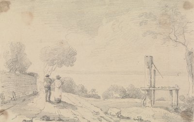Croquis de un camino costero cerca de un andén de Capt. Thomas Hastings