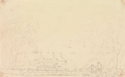 Boceto de una casa de campo cerca de la costa, Isla de Wight de Capt. Thomas Hastings