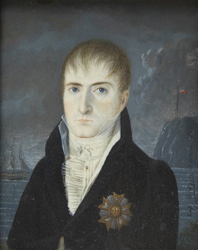Retrato de Napoleón Bonaparte en la isla de Santa Elena, 1820 de Captain Dodgin