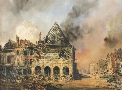 Peronne, c.1914-18 (acuarela) de Captain Edward Henry Handley Read