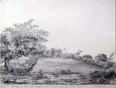 Vista frontal de la residencia Longwood de Napoleón I en la tarde, Santa Elena de Captain G. Rotton
