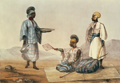 Gente negra de Sudán, placa de Una narración de viajes en el norte de África grabada por M. Gauci (fl.1810-46) 1821 de Captain George Francis Lyon