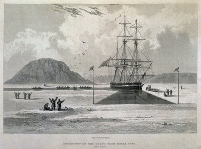 Salida de los botes de Hecla Cove, 21 de junio de 1827, del Diario de un Tercer Viaje para el Descubrimiento de un Paso del Noroeste desde el Atlántico hasta el Pacífico realizado en los años 1824-25 en H.M.s de Captain George Francis Lyon