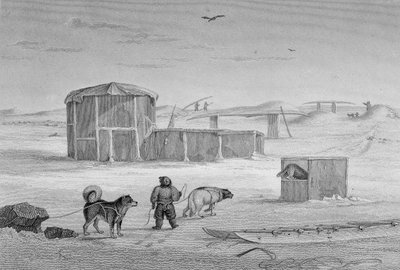 Casa esquimal, construida de hielo, Igloolik, 1822, de 