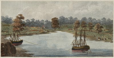 Sydney Cove, 1788 (grabado en cobre coloreado a mano) de Captain John Hunter