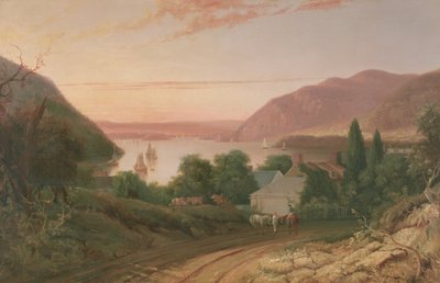 El río Hudson con una vista lejana de West Point de Captain Seth Eastman
