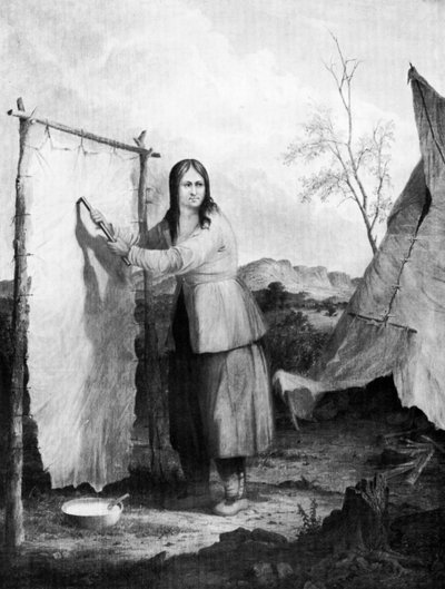 Mujer india vistiendo una piel de ciervo, 1868 de Captain Seth Eastman