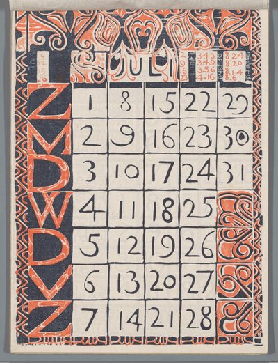 Kalenderblatt Juli 1900 de Carel Adolph Lion Cachet