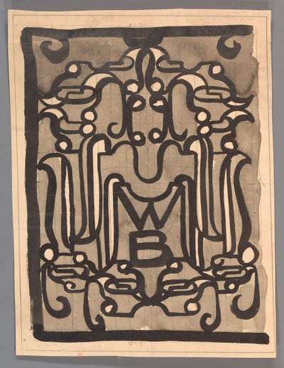 Diseño de una viñeta (?) para la Biblioteca Mundial de Carel Adolph Lion Cachet