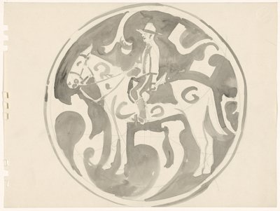 Diseño de un cartel con un policía montada canadiense de Carel Adolph Lion Cachet