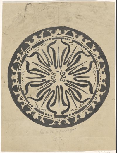 Diseño de un plato para celebrar las bodas de plata de la Reina Guillermina de Carel Adolph Lion Cachet