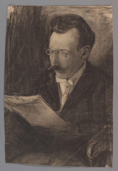 Retrato de un hombre, leyendo de Carel Adolph Lion Cachet