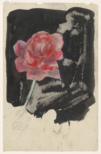 Rosa roja de Carel Adolph Lion Cachet