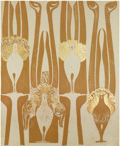 Wallpapers design par Carel Adolph Lion Cachet (1864-1945). Litografía en color, tamaño : 62,5x51,4 de Carel Adolph Lion Cachet
