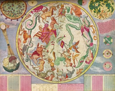 Carta estelar para el hemisferio sur, fin del año 1700, c1700, 1936 de Carel Allard