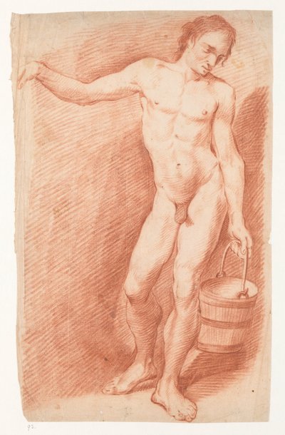 hombre desnudo con balde de Carel Brandes