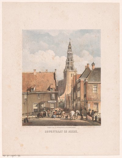 Iglesia de Brugstraat y Der Aa en Groningen Brugstraat y Akerk (título sobre el objeto) de Carel Christiaan Antony Last