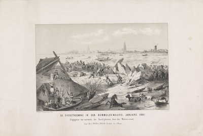 La inundación en el Bommelerwaard. Enero de 1861 (título sobre objeto) de Carel Christiaan Antony Last