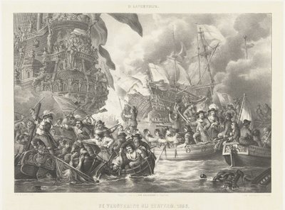 El viaje a Chatham y la conquista del Royal Charles, 1667 La conquista en Chattam. 1666 (título sobre objeto) de Carel Christiaan Antony Last