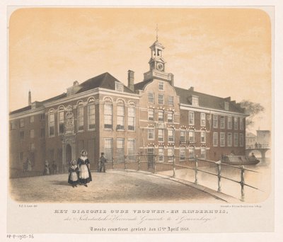 Hogar de ancianos y niños Diakonie en La Haya El hogar de diaconía para mujeres mayores y niños del Nederduitsche Hervormde Gemeente en La Haya celebró su segundo centenario el 17 de abril de 1860 (título sobre el objeto) de Carel Christiaan Antony Last