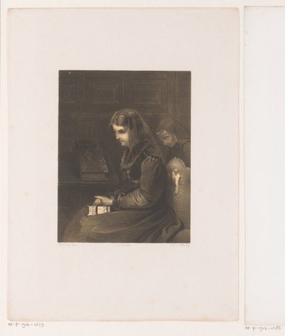 Mujer velada con Biblia en su regazo de Carel Christiaan Antony Last
