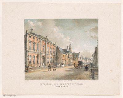 Vista del orfanato verde en Groningen Orfanato de los Países Bajos. Rvdo. Municipio (Orfanato Verde) (título sobre objeto) de Carel Christiaan Antony Last