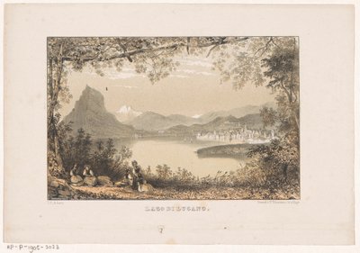 Vista del lago de Lugano Lago di Lugano (título sobre objeto) de Carel Christiaan Antony Last