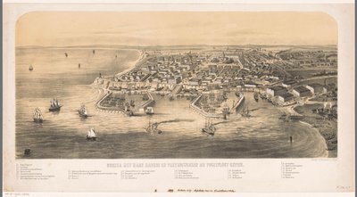 Puerto de Odesa Vista de pájaro de Odessa con sus puertos y fortificaciones (título sobre el objeto) de Carel Christiaan Antony Last