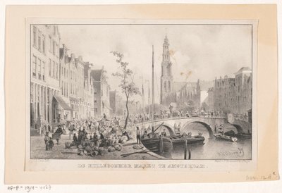 Hillegommermarkt en el Reesluis de Ámsterdam El Hillergommermarkt en Amsterdam (título sobre objeto) de Carel Christiaan Antony Last