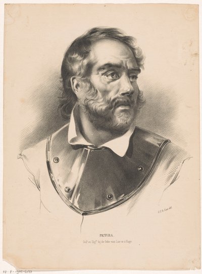 Hombre con collar de anillo de hierro Pictura (título de la serie sobre el objeto) de Carel Christiaan Antony Last