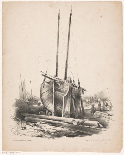 Barco de pesca en reparación de Carel Christiaan Antony Last