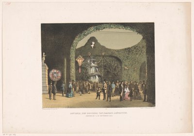 Hall en Frascati en Amsterdam 1855 Recuerdo presentado a los visitantes de Frascati. Amsterdam 9-24 de septiembre de 1855 (título sobre objeto) de Carel Christiaan Antony Last