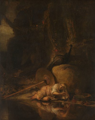 Hera se esconde durante la batalla de los dioses y los gigantes de Carel Fabritius (copy after)