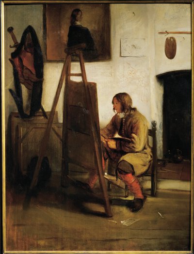 Joven pintor en su estudio (pintura sobre lienzo) de Carel Fabritius