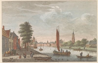 Vista de Amersfoort, hacia 1790 Delft van de Vaart en exhibición / Premio Delft du Cote de la riviere dit le Schie (título sobre el objeto) de Carel Frederik Bendorp (I)