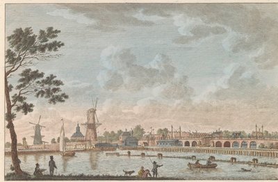 Gezicht op de Hogesluis, ca. 1790 Hooge Amstel Sluis te Amsterdam / High bridge, llamado hoog sluis - anteriormente llamado Lovers