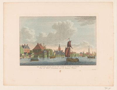 Vista del pueblo de West-Zaandam visto a través del agua
El Binnen-Zaan hacia la iglesia de West-Zaandam / Vue de West-Zaandam sur le binnen-Zaan (título en el objeto) de Carel Frederik Bendorp (I)