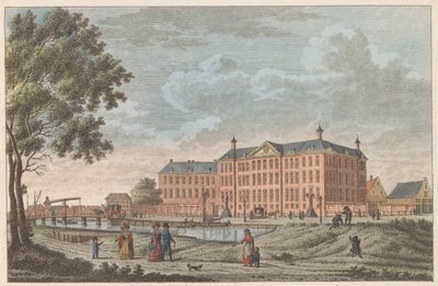 Lutherse Diaconiehuis te Amsterdam, ca. 1790 Luthersche Diaconie en Bestedelingenhuis te Amsterdam / Hospicio para huérfanos luteranos y casa de huéspedes para la vejez de esta religión (título sobre el objeto) de Carel Frederik Bendorp (I)