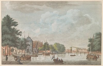 Spaarne en Haarlem, hacia 1790 Het Binnen Spaarne en Haarlem / Riviere este interior de repuesto en Haarlem (título sobre el objeto) de Carel Frederik Bendorp (I)