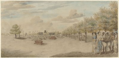 Cementerio con cortejo fúnebre en la India de Carel Frederik Reimer
