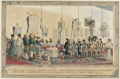 Recepción de los Enviados del Rey de Kandy por el Gobernador Imam Falck de Carel Frederik Reimer