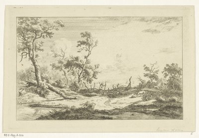 Cazador en un paisaje Paisajes (A-F) (título de la serie) de Carel Lodewijk Hansen