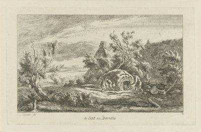 horno para una granja Te Eext en Drenthe (título sobre el objeto) Paisajes (a-f) (título de la serie) de Carel Lodewijk Hansen